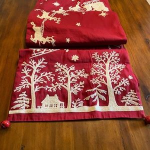 Pottery Barn Christmas table runner, 108”